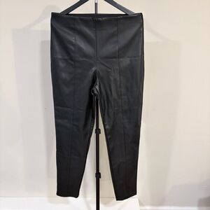 Ann Taylor Chic Polished Faux Leather Pants Leggings Modern Edgy Versatile Large